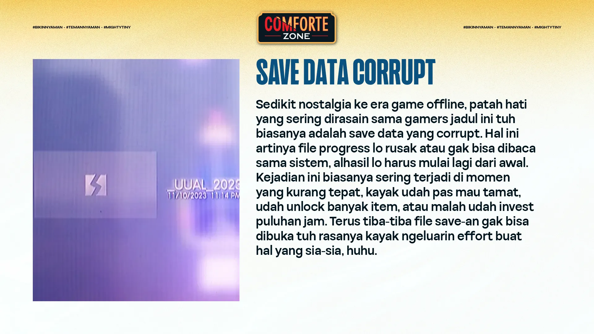 SAVE DATA CORRUPT